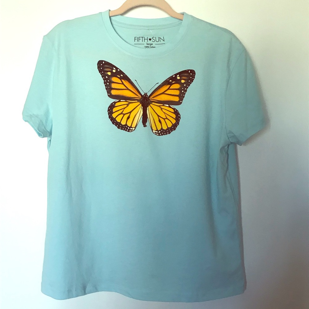 FIFTH SUN Butterfly Graphic Tee L